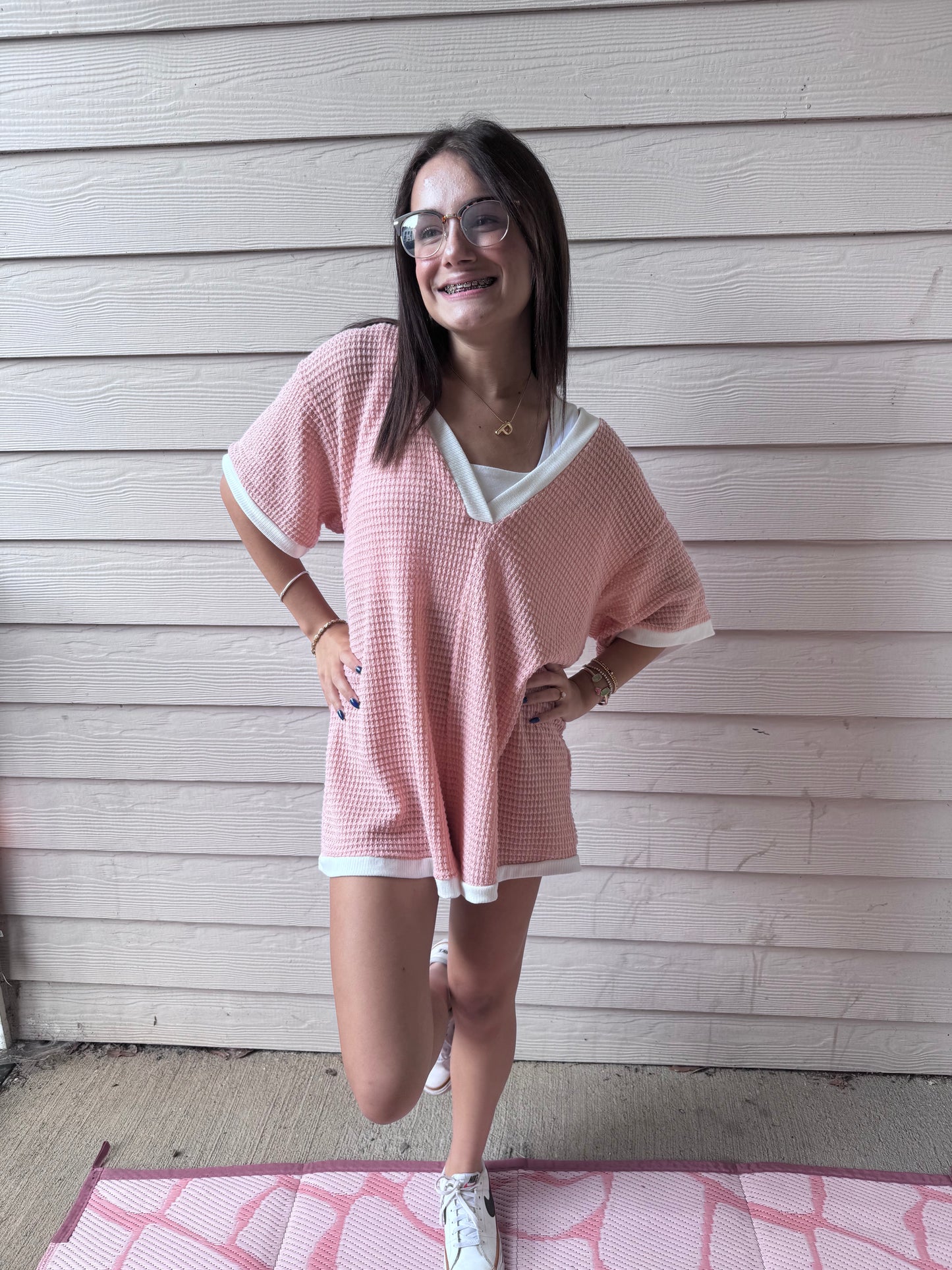 Blush T-shirt Romper