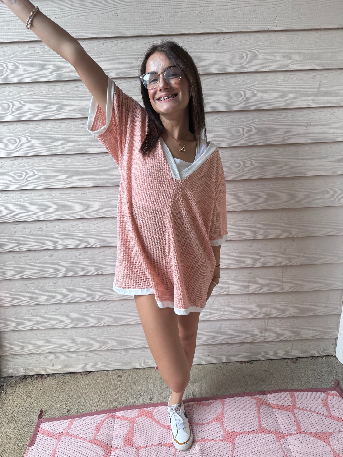 Blush T-shirt Romper